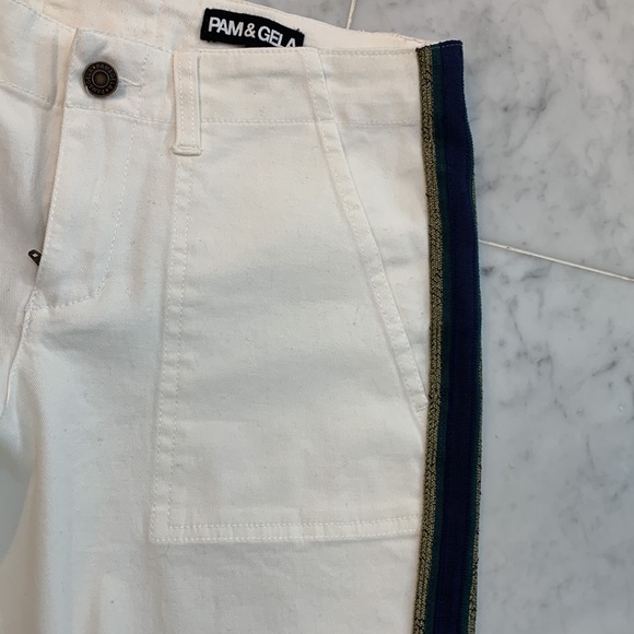 Pam & Gela ribbon embellished white jeans. - Picture 4 of 12